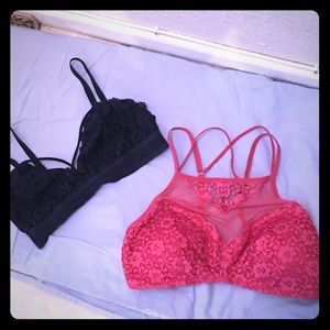 Never worn Xhiliration bralettes.